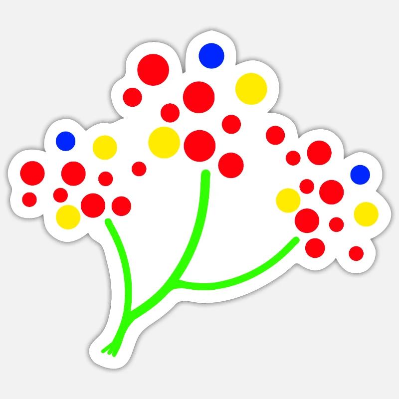 Explosion de l’arbre à points néon Sticker taille S (10 x 10 cm)