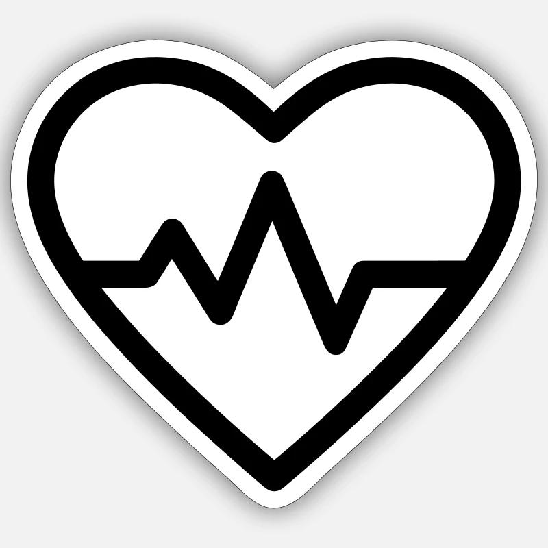 Pulsschlag - Sticker Größe S (10 x 10 cm) - Mattweiß