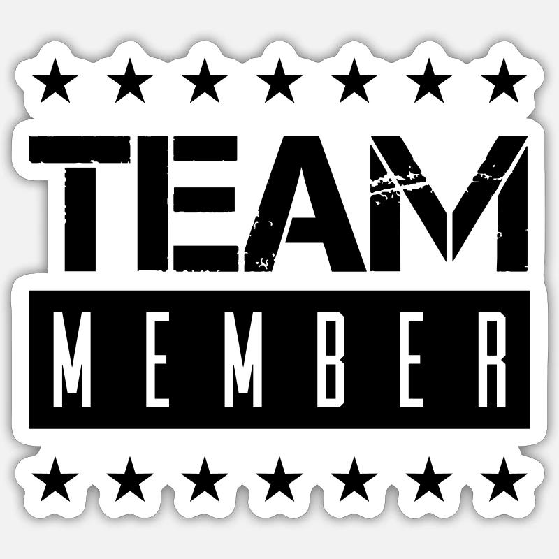 team_member- - Sticker taille S (10 x 10 cm) - blanc mat
