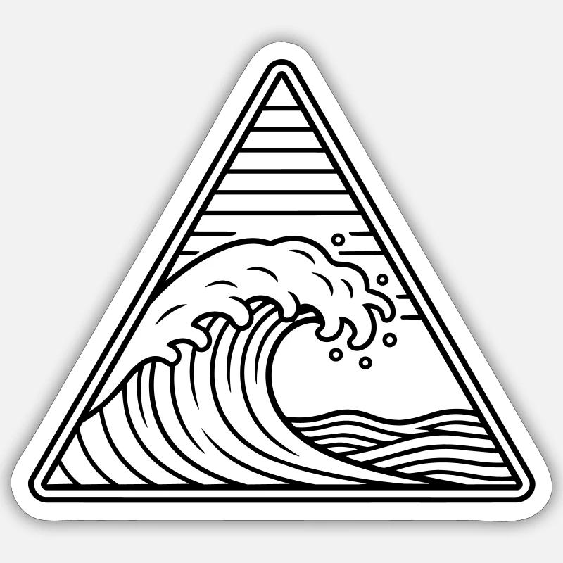 Vague de mer - Sticker taille S (10 x 10 cm) - blanc mat