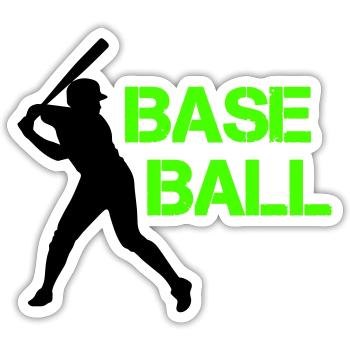 Baseball Neon Grunge Font - Sticker size S (10 x 10 cm) - white matte - Front
