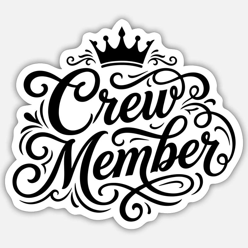 crew member - Sticker size S (10 x 10 cm) - white matte