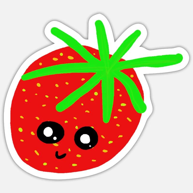 Erdbeere Kinder Erdbeeren  - Sticker Größe S (10 x 10 cm) - Mattweiß