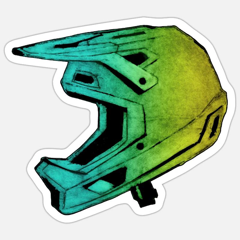 MTB FullFace Helm - handgeschnitzte Druckvorlage - Sticker Größe S (10 x 10 cm) - Mattweiß