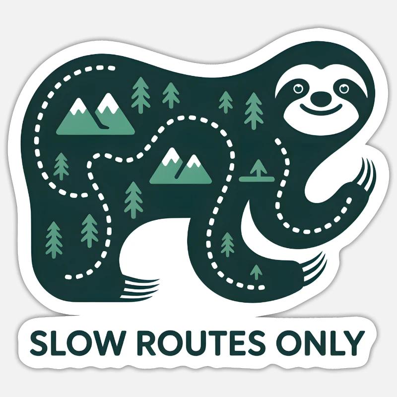 Slow Routes Only Elephant - Sticker size S (10 x 10 cm) - white matte