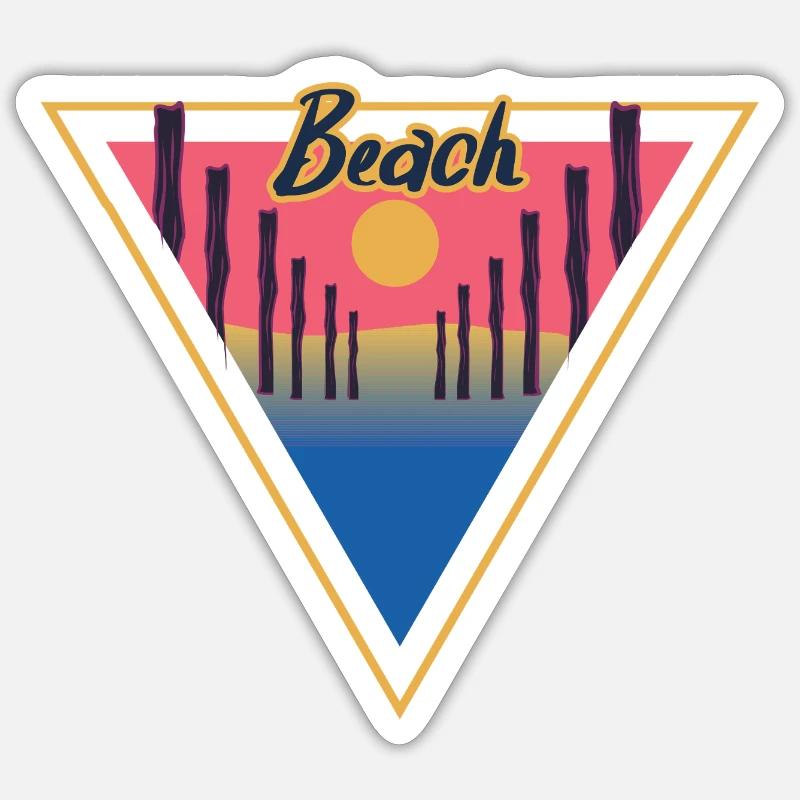 Triangle de la plage - Sticker taille S (10 x 10 cm) - blanc mat