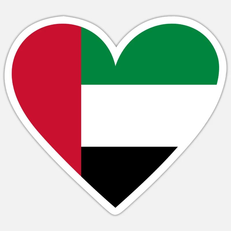 UAE Heart - Sticker Größe S (10 x 10 cm) - Mattweiß
