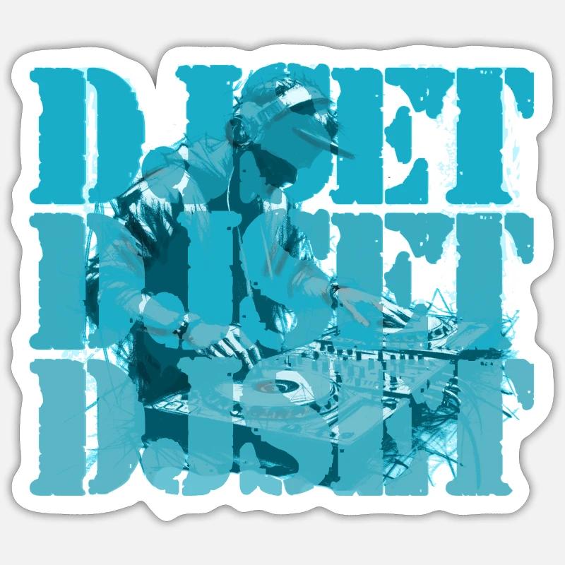 DJ set - Sticker taille S (10 x 10 cm) - blanc mat