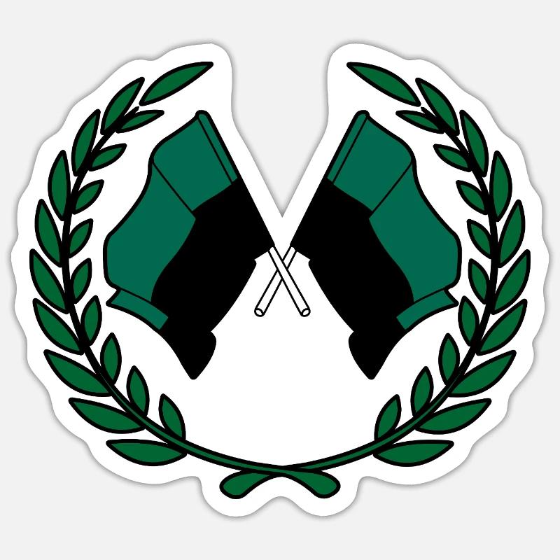 Texel Laurel Flags – Island Pride - Sticker Größe S (10 x 10 cm) - Mattweiß