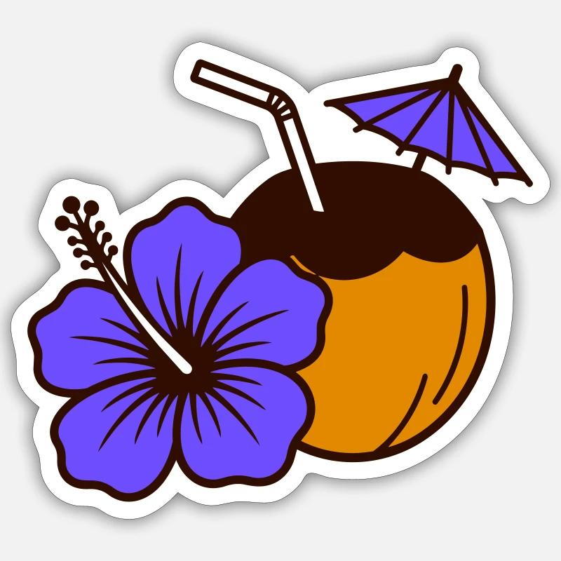 Hawaï - Sticker taille S (10 x 10 cm) - blanc mat