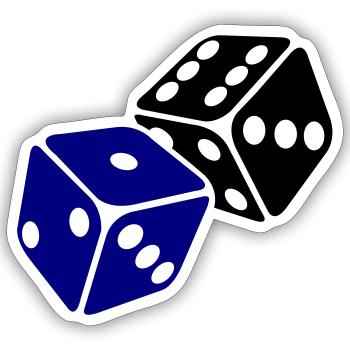Blue Cube Minimal Design - Sticker size S (10 x 10 cm) - white matte - Front