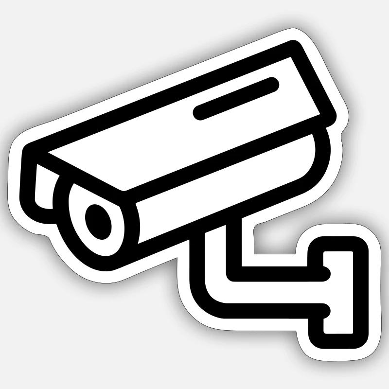 Surveillance camera - Sticker size S (10 x 10 cm) - white matte