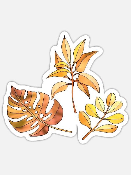 Blätter - Sticker Größe S (10 x 10 cm) - Mattweiß