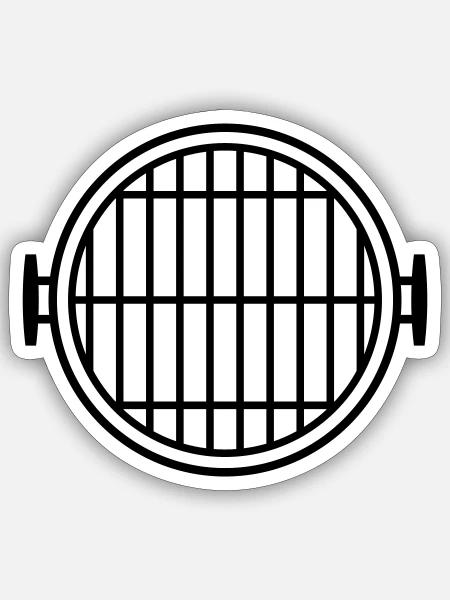Grill - Sticker Größe S (10 x 10 cm) - Mattweiß