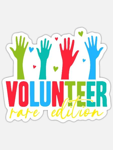 Volunteer Appreciation Rare Edition Volunteer - Sticker Größe S (10 x 10 cm) - Mattweiß