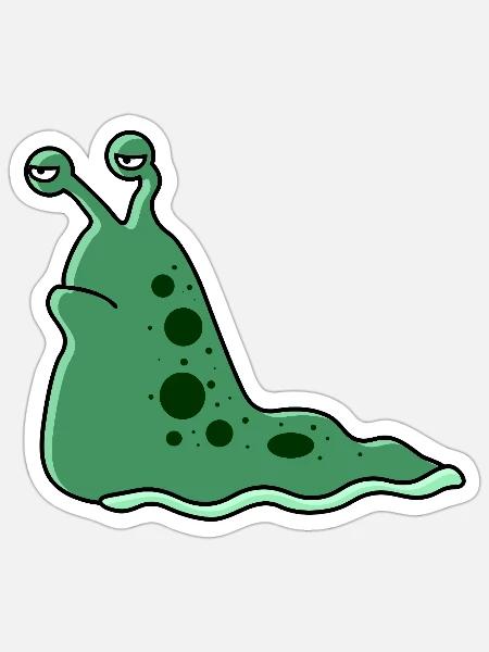 Grumpy gefleckte Schnecke - Sticker Größe S (10 x 10 cm) - Mattweiß