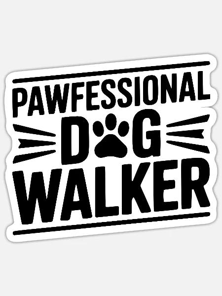 Pawfessionaler Hundespaziergänger - Sticker Größe S (10 x 10 cm) - Mattweiß
