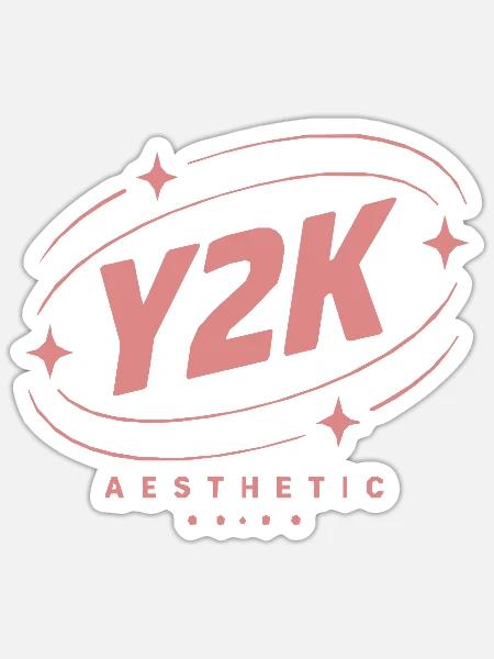 Y2K Ästhetik Pastellstern Logo - Sticker Größe S (10 x 10 cm) - Mattweiß