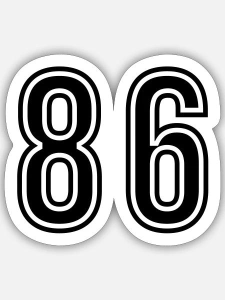 86 Zahl symbol - Sticker Größe S (10 x 10 cm) - Mattweiß