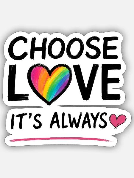 ICH WÄHLE LIEBE - Sticker Größe S (10 x 10 cm) - Mattweiß