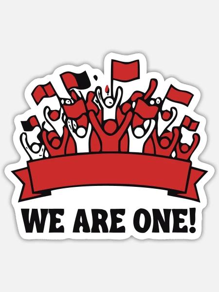 Fankurve We Are One Logo - Sticker Größe S (10 x 10 cm) - Mattweiß
