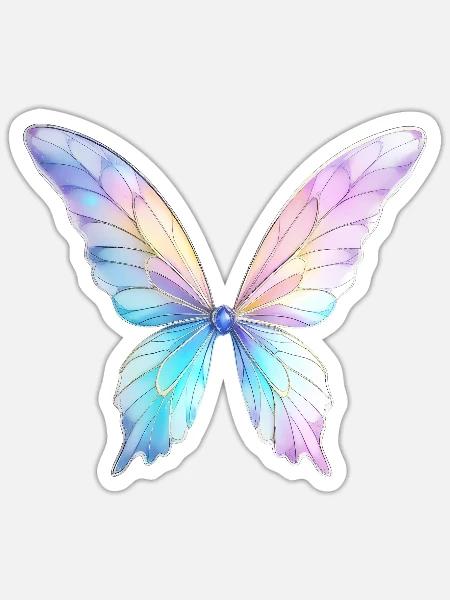 Feenflügel Design - Sticker Größe S (10 x 10 cm) - Mattweiß