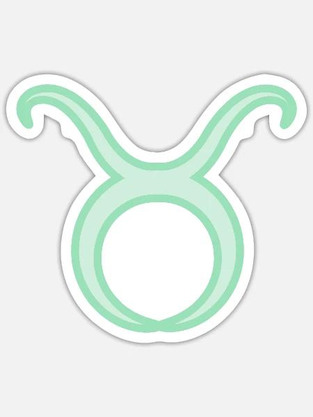 Tierkreiszeichen Stier Pastel Grün - Sticker Größe S (10 x 10 cm) - Mattweiß