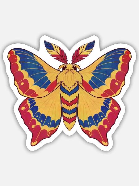 Prismatischer Rumänischer Falter - Sticker Größe S (10 x 10 cm) - Mattweiß