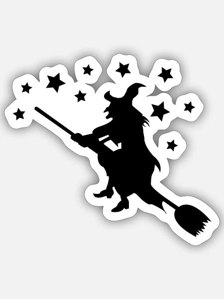 Hexe - Sticker Größe S (10 x 10 cm) - Mattweiß