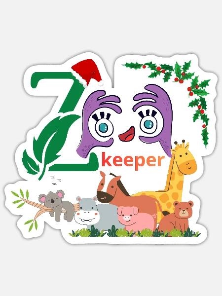 lustiger Tierpfleger - Sticker Größe S (10 x 10 cm) - Mattweiß
