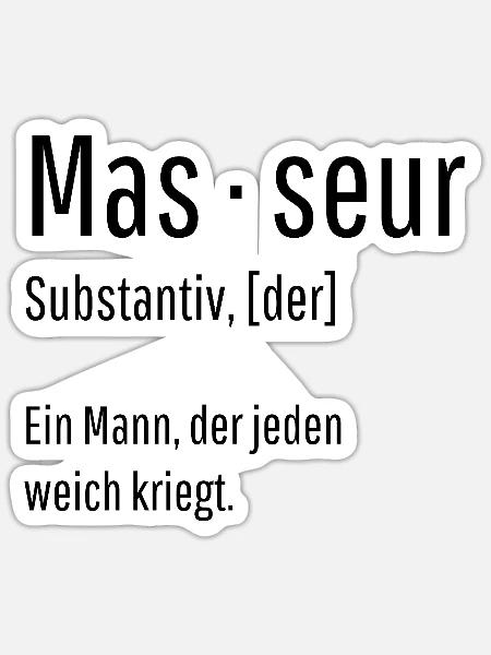 Masseur Substantiv Definition Massage Geschenk - Sticker Größe S (10 x 10 cm) - Mattweiß
