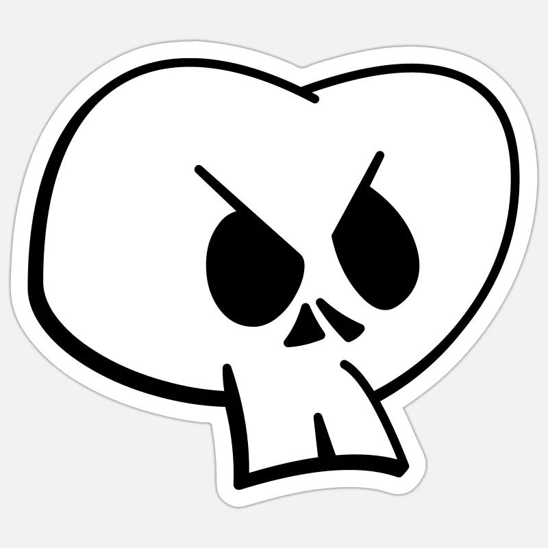 Skull II - Sticker taille S (10 x 10 cm) - blanc mat