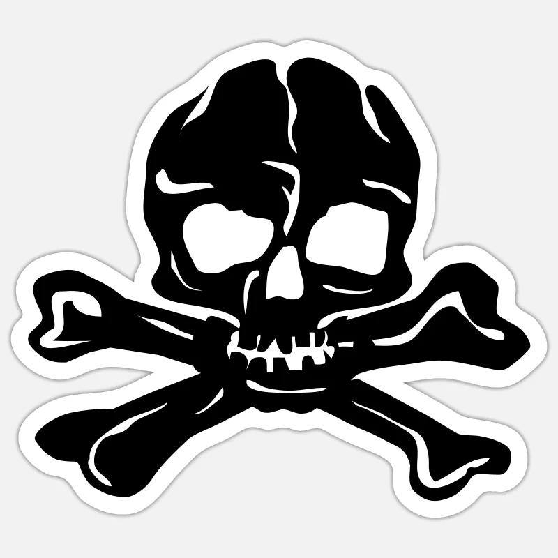 Skull - Sticker taille S (10 x 10 cm) - blanc mat