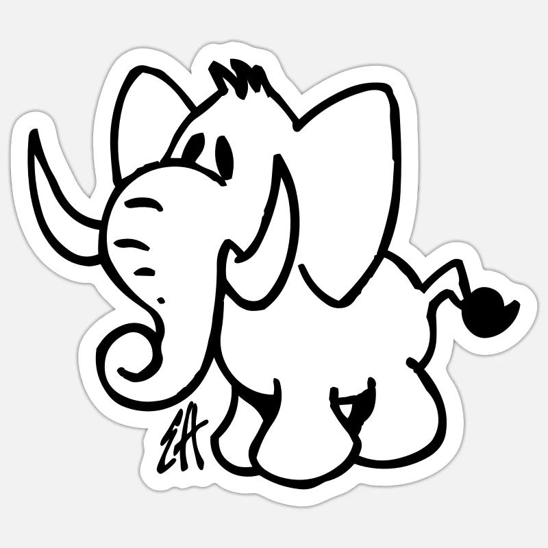 Elephant Sticker size S (10 x 10 cm)