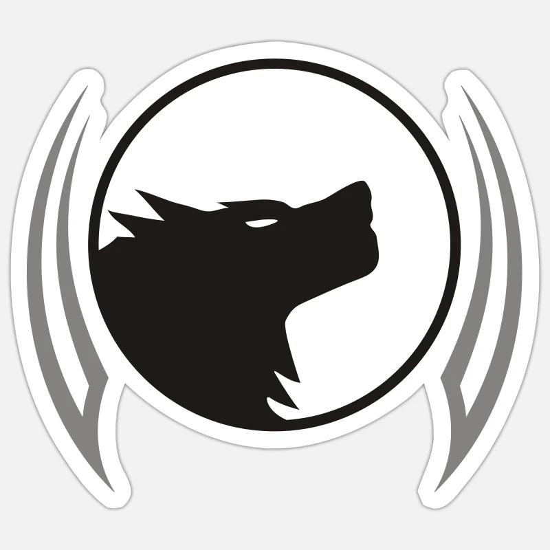 Wolf - Sticker Größe S (10 x 10 cm) - Mattweiß
