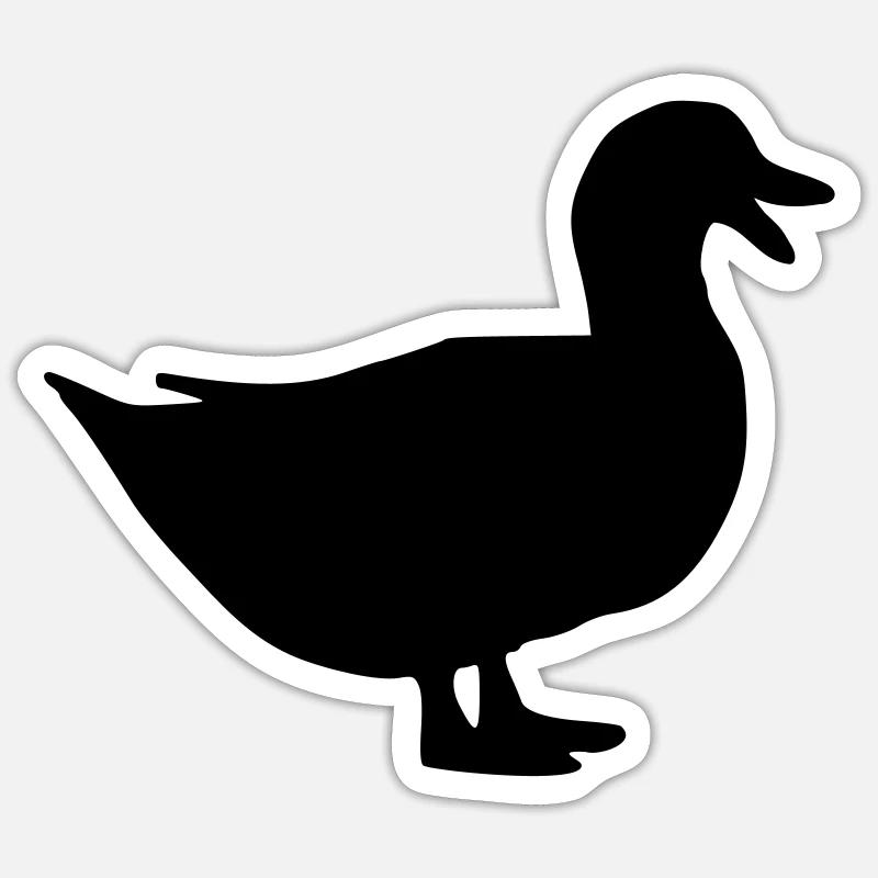 Canard - Sticker taille S (10 x 10 cm) - blanc mat