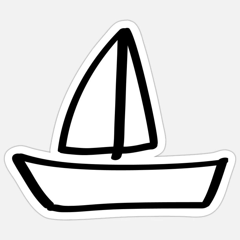 schiff segelboot schiffchen boot kapitän Sticker Größe S (10 x 10 cm)