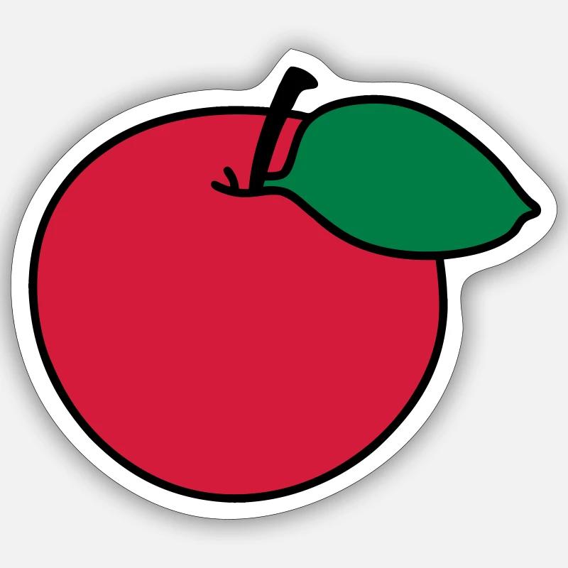 Apfel - Sticker Größe S (10 x 10 cm) - Mattweiß