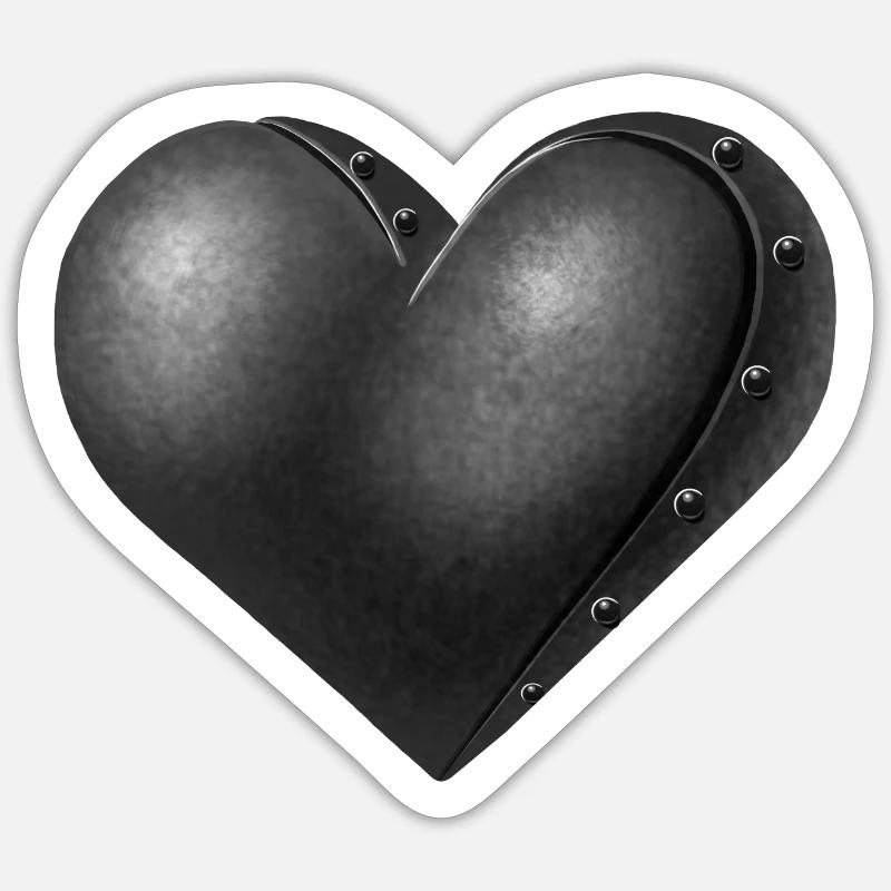 Grey Robot Heart - Sticker size S (10 x 10 cm) - white matte