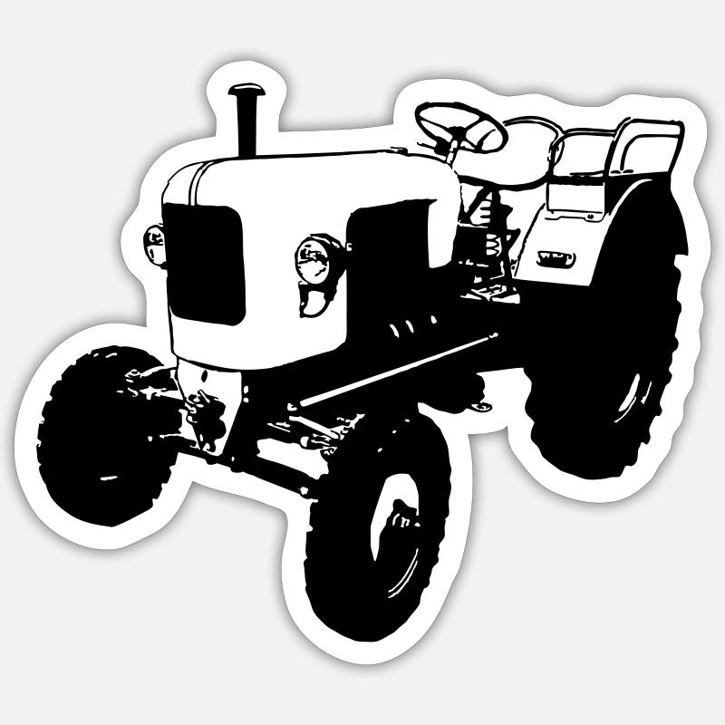 Traktor , Landmaschine , Trecker , Eicher (25) - Sticker Größe S (10 x 10 cm) - Mattweiß