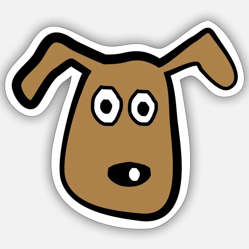 Hund - Sticker Größe S (10 x 10 cm) - Mattweiß