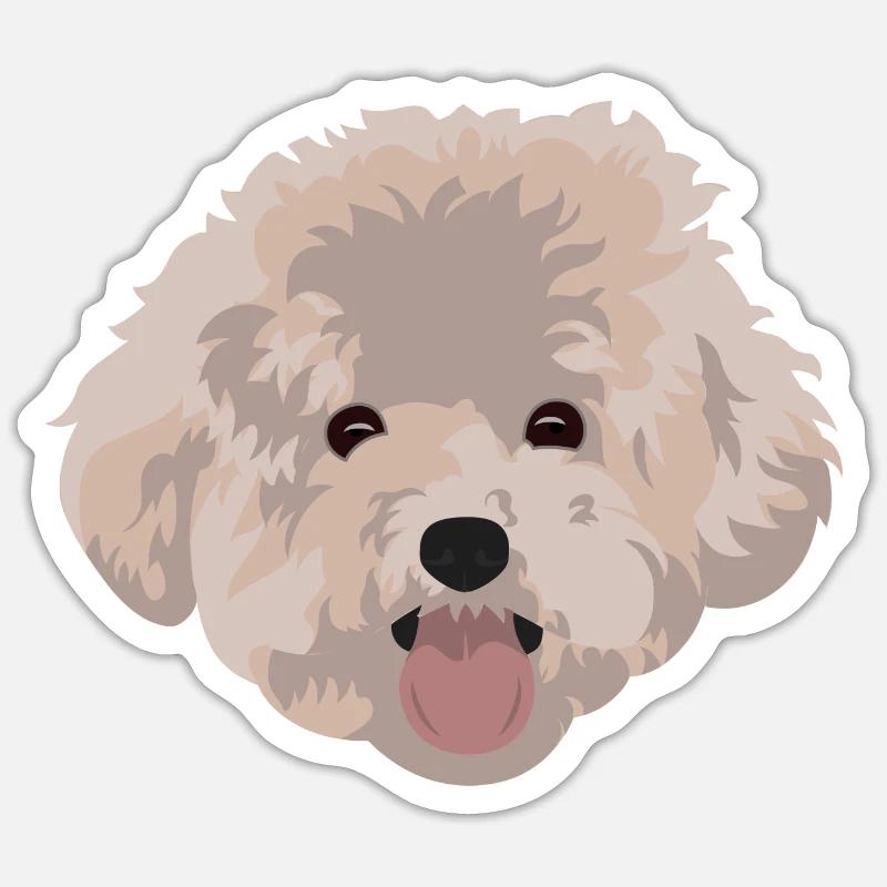 Poodle - Sticker Größe S (10 x 10 cm) - Mattweiß