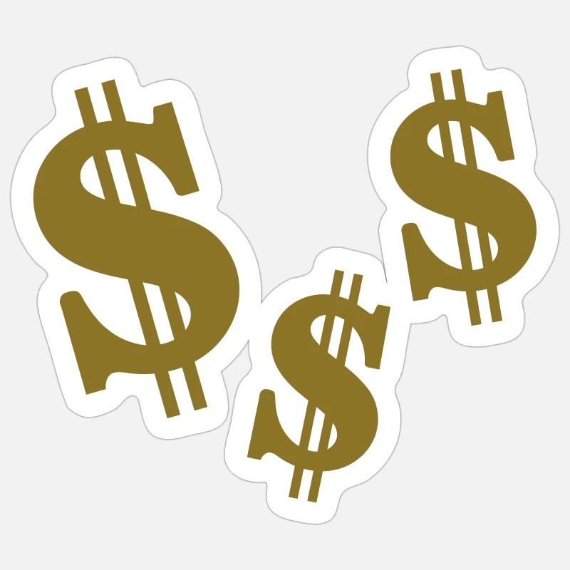Dollar - Sticker Größe S (10 x 10 cm) - Mattweiß
