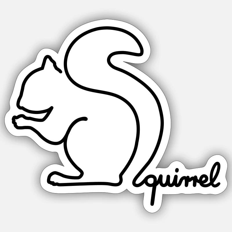 Eichhörnchen - The Squirrel with a quirrel - Sticker Größe S (10 x 10 cm) - Mattweiß
