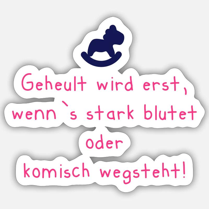 Geheult wird erst wenns s - Sticker Größe S (10 x 10 cm) - Mattweiß