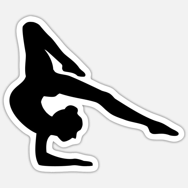 Ginnastica artistica - Sticker formato S (10 x 10 cm) - bianco opaco