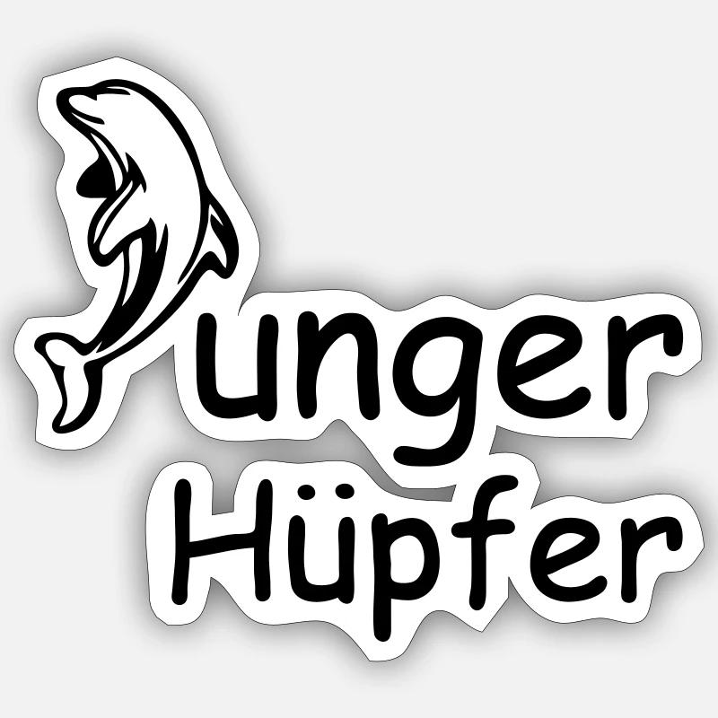 Junger Hüpfer Geschenk - Sticker Größe S (10 x 10 cm) - Mattweiß