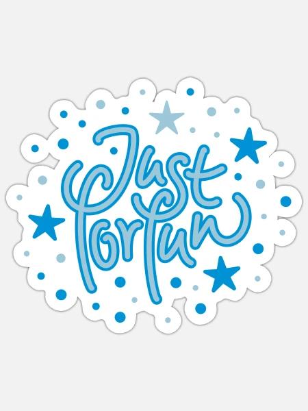 Just for Fun (stars b) - Sticker Größe S (10 x 10 cm) - Mattweiß