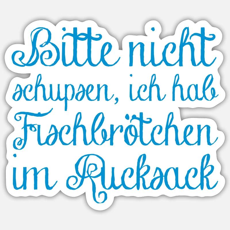 Fischbrötchen Rucksack Sticker Größe S (10 x 10 cm)