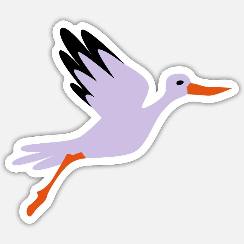 cicogna Sticker formato S (10 x 10 cm)